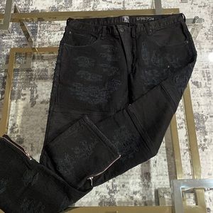Men’s Black PRPS Distressed Jeans Size 38